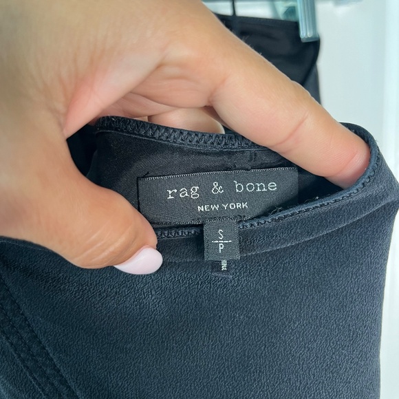 Rag & Bone 100% Silk Black Halter Top Size S – Minimalist Luxe Blouse - Picture 9 of 10